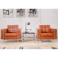 HERCULES Lesley Series Contemporary Cognac LeatherSoft Chair with Encasing Frame [FLF-ZB-LESLEY-8090-CHAIR-COG-GG]