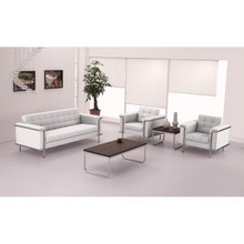 HERCULES Lesley Series Contemporary Melrose White LeatherSoft Chair with Encasing Frame [FLF-ZB-LESLEY-8090-CHAIR-WH-GG]