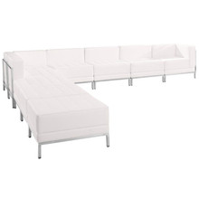HERCULES Imagination Series Melrose White LeatherSoft Sectional Configuration, 9 Pieces [FLF-ZB-IMAG-SECT-SET11-WH-GG]