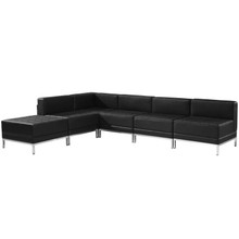 HERCULES Imagination Series Black LeatherSoft Sectional Configuration, 6 Pieces [FLF-ZB-IMAG-SECT-SET10-GG]