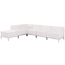HERCULES Imagination Series Melrose White LeatherSoft Sectional Configuration, 6 Pieces [FLF-ZB-IMAG-SECT-SET10-WH-GG]