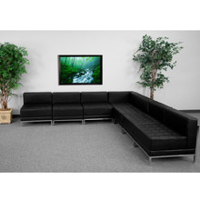 HERCULES Imagination Series Black LeatherSoft Sectional Configuration, 7 Pieces [FLF-ZB-IMAG-SECT-SET6-GG]
