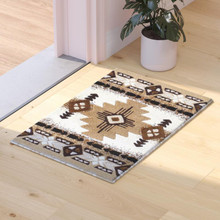 Mohave Collection 2' x 3' Ivory Traditional Southwestern Style Area Rug - Olefin Fibers with Jute Backing [FLF-ACD-RG2592-23-IV-GG]