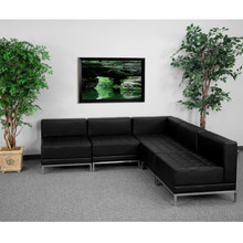 HERCULES Imagination Series Black LeatherSoft Sectional Configuration, 5 Pieces [FLF-ZB-IMAG-SECT-SET5-GG]