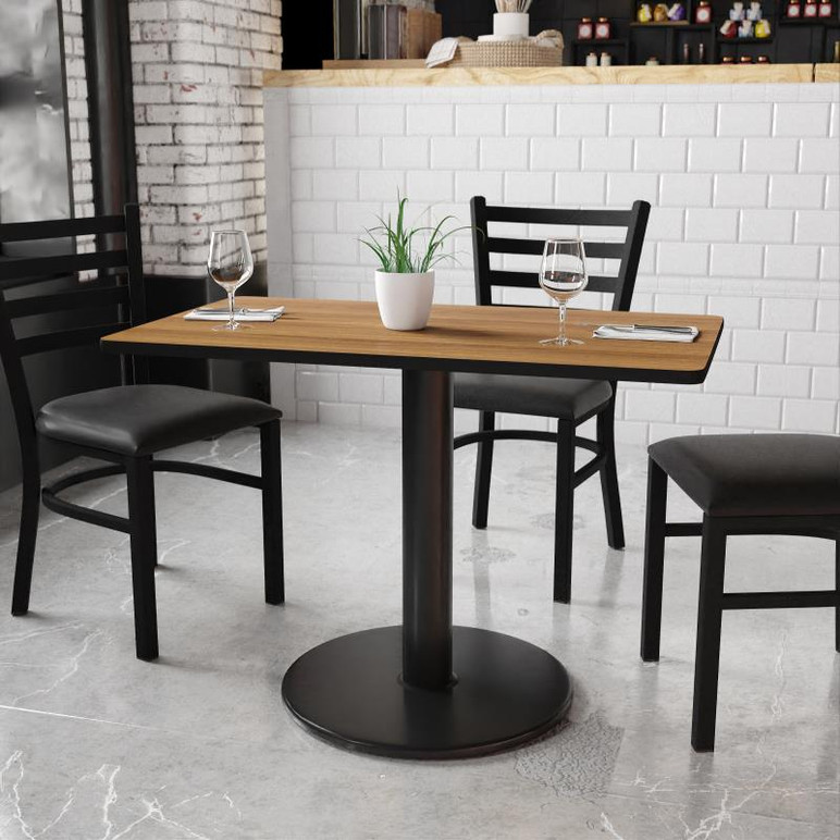24'' x 42'' Rectangular Walnut Laminate Table Top with 24'' Round