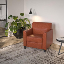 HERCULES Diplomat Series Cognac LeatherSoft Chair [FLF-BT-827-1-CG-GG]