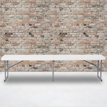 10.25''W x 71''L Bi-Fold Granite White Plastic Bench with Carrying Handle [FLF-RB-1172FH-GG]