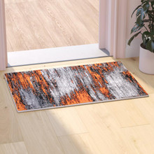 Rylan Collection 2' x 3' Orange Abstract Scraped Area Rug - Olefin Rug with Jute Backing - Living Room, Bedroom, & Entryway [FLF-ACD-RGTRZ863-23-OR-GG]