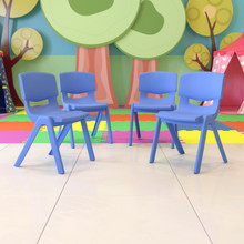 4 Pack Blue Plastic Stackable School Chair with 15.5'' Seat Height [FLF-4-YU-YCX-005-BLUE-GG]