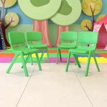 4 Pack Green Plastic Stackable School Chair with 15.5'' Seat Height [FLF-4-YU-YCX-005-GREEN-GG]