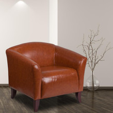 HERCULES Imperial Series Cognac LeatherSoft Chair [FLF-111-1-CG-GG]