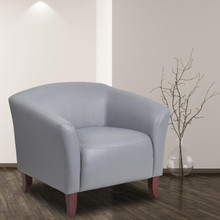 HERCULES Imperial Series Gray LeatherSoft Chair [FLF-111-1-GY-GG]
