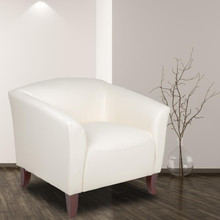 HERCULES Imperial Series Ivory LeatherSoft Chair [FLF-111-1-WH-GG]