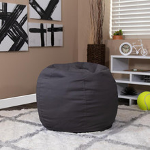 Small Solid Gray Refillable Bean Bag Chair for Kids and Teens [FLF-DG-BEAN-SMALL-SOLID-GY-GG]