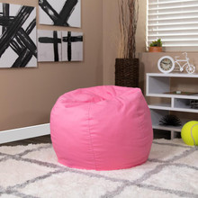 Small Solid Light Pink Refillable Bean Bag Chair for Kids and Teens [FLF-DG-BEAN-SMALL-SOLID-PK-GG]