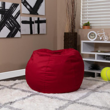Small Solid Red Refillable Bean Bag Chair for Kids and Teens [FLF-DG-BEAN-SMALL-SOLID-RED-GG]