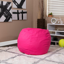 Small Solid Hot Pink Refillable Bean Bag Chair for Kids and Teens [FLF-DG-BEAN-SMALL-SOLID-HTPK-GG]