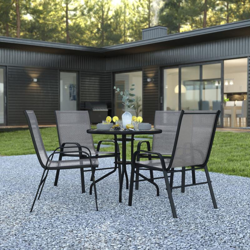 Round aluminum patio cheap set