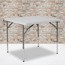 2.79-Foot Square Height Adjustable Granite White Plastic Folding Table [FLF-RB-3434ADJ-GG]