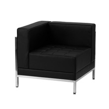 HERCULES Imagination Series Contemporary Black LeatherSoft Left Corner Chair with Encasing Frame [FLF-ZB-IMAG-LEFT-CORNER-GG]