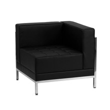 HERCULES Imagination Series Contemporary Black LeatherSoft Right Corner Chair with Encasing Frame [FLF-ZB-IMAG-RIGHT-CORNER-GG]