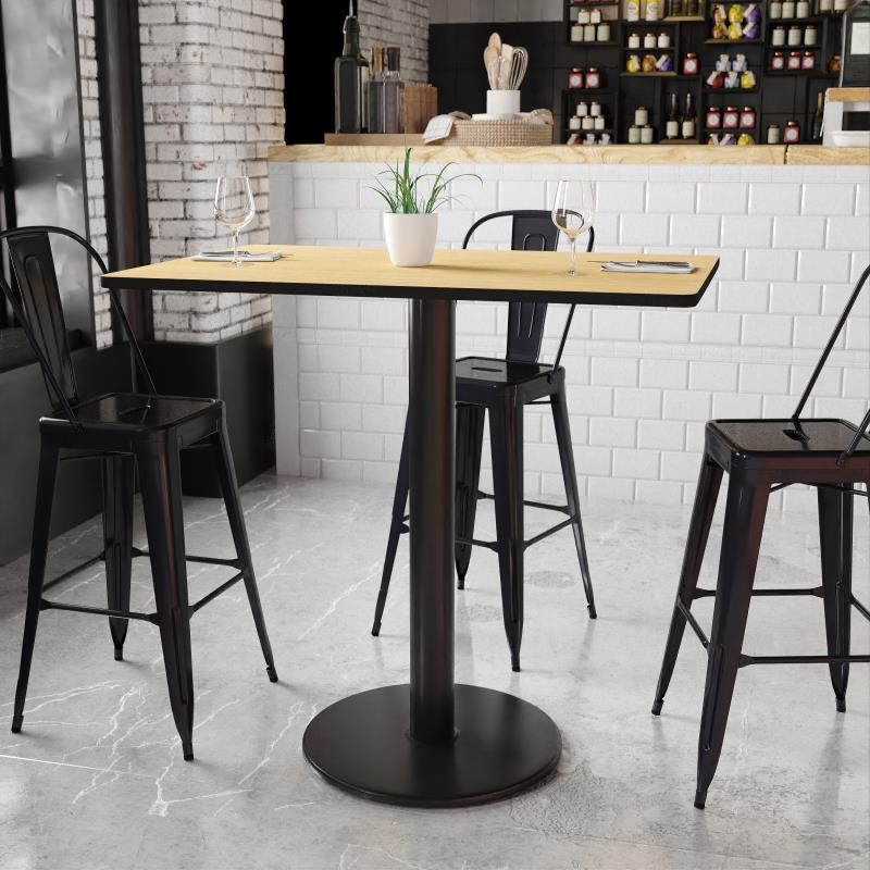 Round bar deals table top