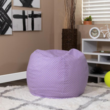 Small Lavender Dot Refillable Bean Bag Chair for Kids and Teens [FLF-DG-BEAN-SMALL-DOT-PUR-GG]