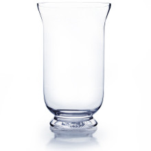 12" Clear Hurricane Glass Vase - 6 Pieces
