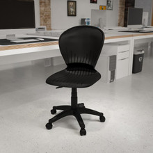 Mid-Back Black Plastic Swivel Task Office Chair [FLF-RUT-A103-BK-GG]