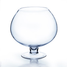 9" x 9" Glass Bowl Vase With Stem - 4 Pieces