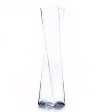4" x 10.5" Clear Twisted Block Vase - 12 Pieces