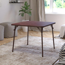 Brown Folding Card Table - Lightweight Portable Folding Table with Collapsible Legs [FLF-JB-2-BR-GG]