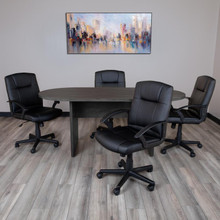 6 Foot (72 inch) Oval Conference Table in Rustic Gray [FLF-GC-TL1035-GRY-GG]