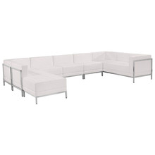 HERCULES Imagination Series Melrose White LeatherSoft U-Shape Sectional Configuration, 7 Pieces [FLF-ZB-IMAG-U-SECT-SET4-WH-GG]