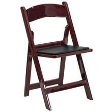 Hercules™ Folding Chair - Red Mahogany Resin – 1000LB Weight Capacity - Comfortable Event Chair - Light Weight Folding Chair [FLF-LE-L-1-MAH-GG]