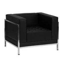 HERCULES Imagination Series Contemporary Black LeatherSoft Chair with Encasing Frame [FLF-ZB-IMAG-CHAIR-GG]