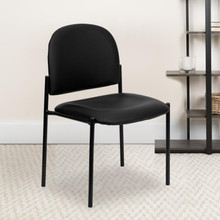 Comfort Black Vinyl Stackable Steel Side Reception Chair [FLF-BT-515-1-VINYL-GG]
