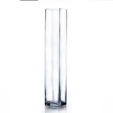 4" x 24" Block Glass Vase - 6 Pieces
