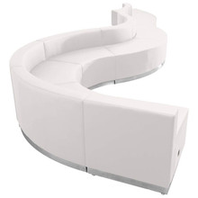 HERCULES Alon Series Melrose White LeatherSoft Reception Configuration, 9 Pieces [FLF-ZB-803-560-SET-WH-GG]