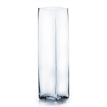 5" x 23" Block Glass Vase - 4 Pieces