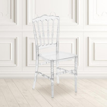 Flash Elegance Crystal Ice Napoleon Stacking Chair [FLF-BH-H002-CRYSTAL-GG]