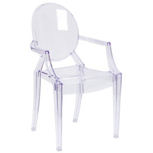 Casper Ghost Chair with Arms in Transparent Crystal