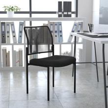 Comfort Black Mesh Stackable Steel Side Chair [FLF-GO-515-2-GG]