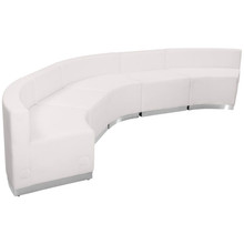 HERCULES Alon Series Melrose White LeatherSoft Reception Configuration, 5 Pieces [FLF-ZB-803-820-SET-WH-GG]