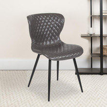 Bristol Contemporary Upholstered Chair in Gray Vinyl [FLF-LF-9-07A-GRY-GG]