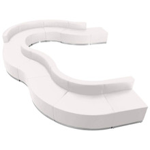 HERCULES Alon Series Melrose White LeatherSoft Reception Configuration, 11 Pieces [FLF-ZB-803-570-SET-WH-GG]