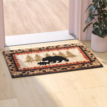 Ursus Collection 2' x 3' Rustic Lodge Wandering Black Bear and Cub Area Rug with Jute Backing [FLF-KP-RGB3940-23-BN-GG]