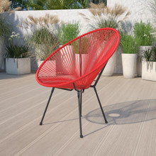 Valencia Oval Comfort Series Take Ten Red Papasan Lounge Chair [FLF-TLH-094-RED-GG]