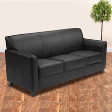 HERCULES Diplomat Series Black LeatherSoft Sofa [FLF-BT-827-3-BK-GG]