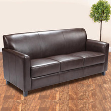 HERCULES Diplomat Series Brown LeatherSoft Sofa [FLF-BT-827-3-BN-GG]